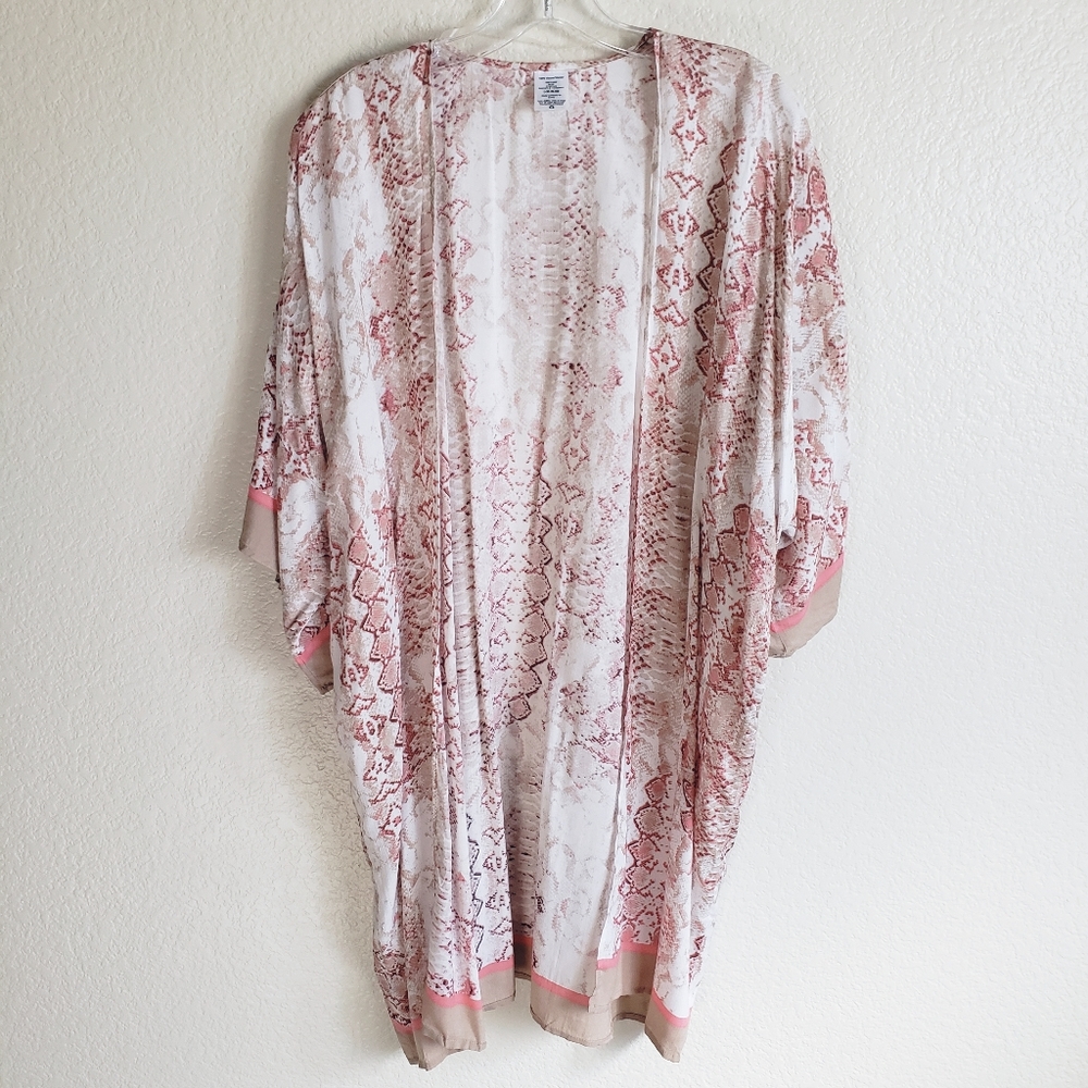 3/$25 Bohemian 100% Viscose Lightweight Kimono Kaftan Snakeskin Print L/XL